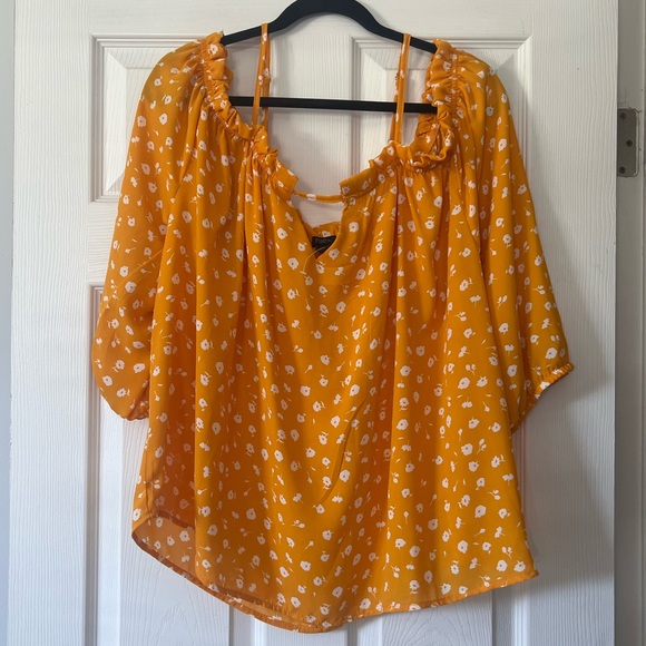 Rue21 Tops - Rue21 Women’s Plus Size Yellow & White Floral Off The Shoulder Blouse SZ 2X💛